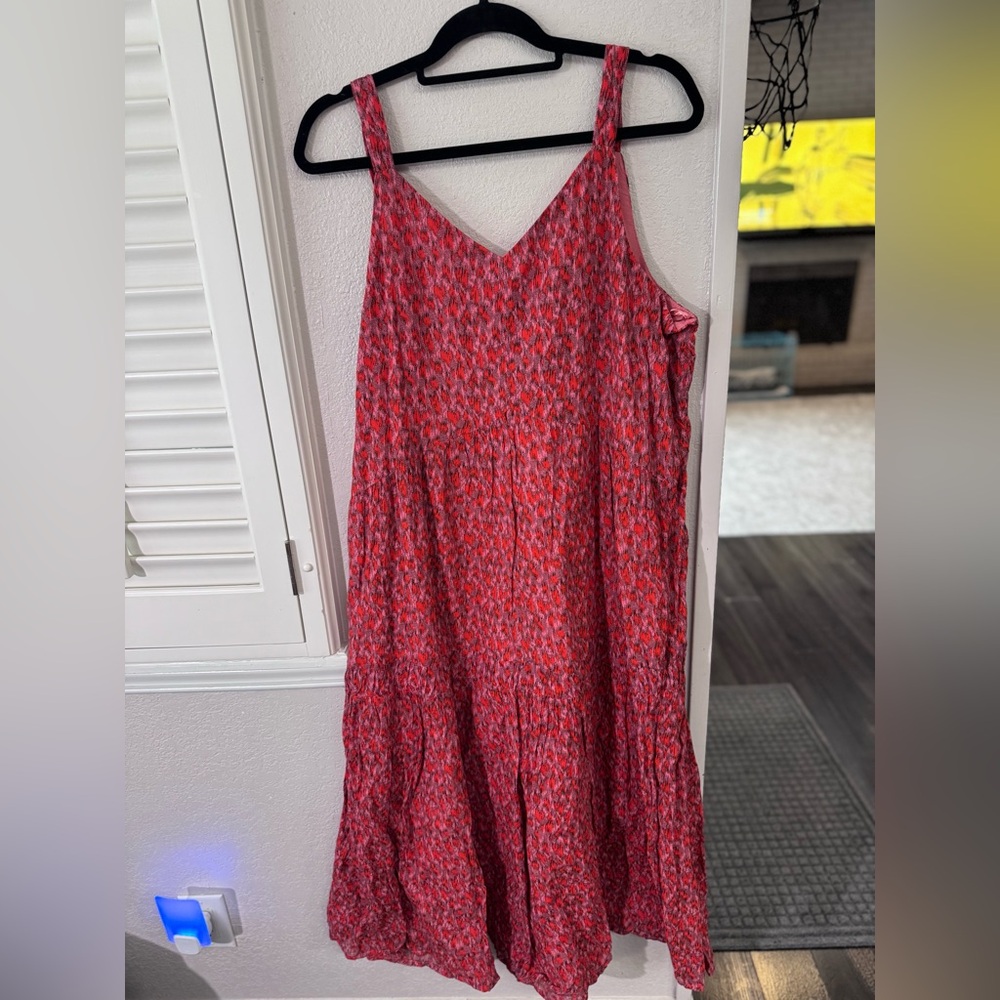 Joie Limited Edition V-Neck Ladies Maxi Tiered Skirt Red Dress - Picture 5 of 9